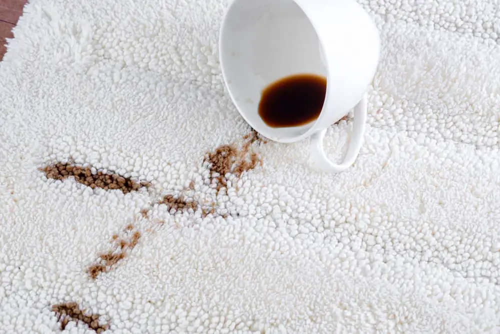 le macchie di caffè dal tappeto bianco